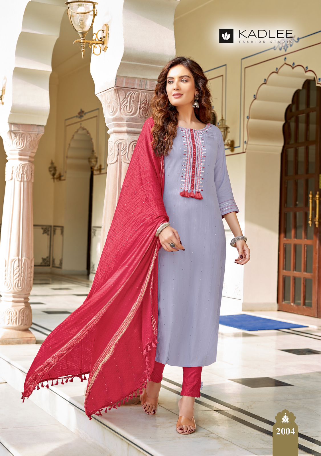 Devika By Kadlee Rayon Sequence Kurti With Bottom Dupatta Wholesale Market In Surat
